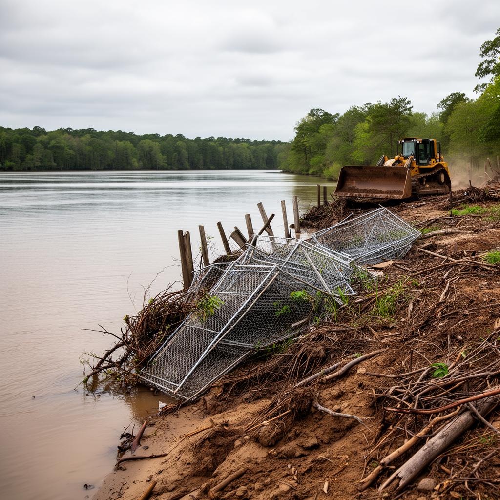 Vegetation and loose dirt in the